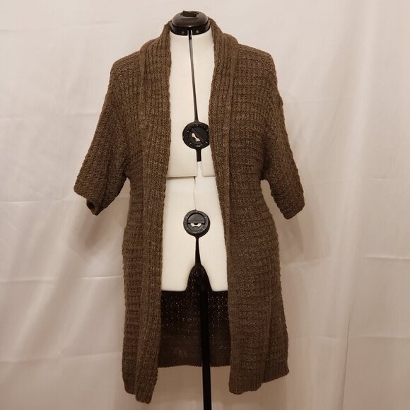 Chico's Knee Length 3/4 Sleeve Open Front Cardigan Sweater, Size 2 (L) - Picture 2 of 8